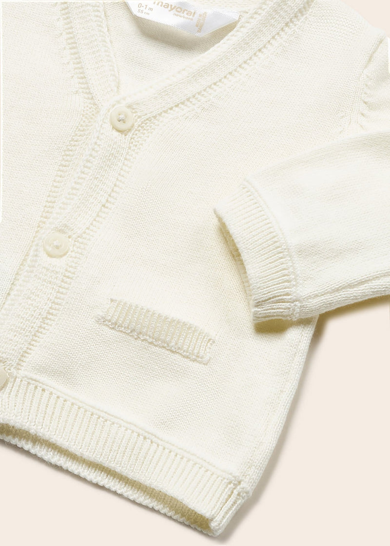 Mayoral Ivory Sustainable cotton cardigan newborn