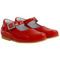 Pretty Originals Red Patent Leather Mary Jane Shoes With Diamonte Buckle UE15205D