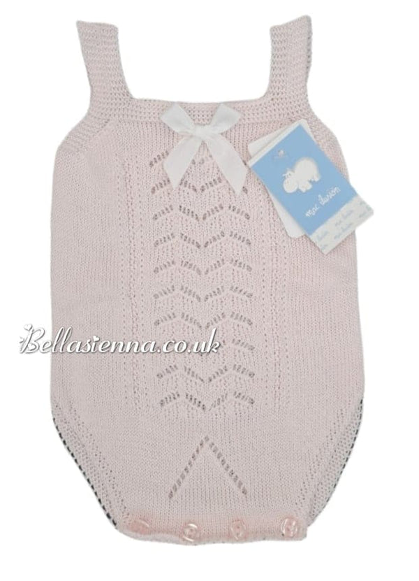 Mac ilusion Fine Knitted Romper For Baby Girl 7256 pink