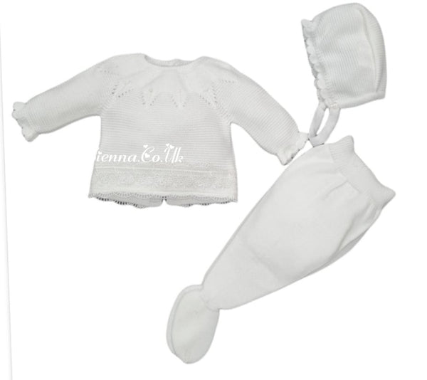 Mac Ilusion Baby  Newborn  Three Piece Outfit 7416 White (Blanco)