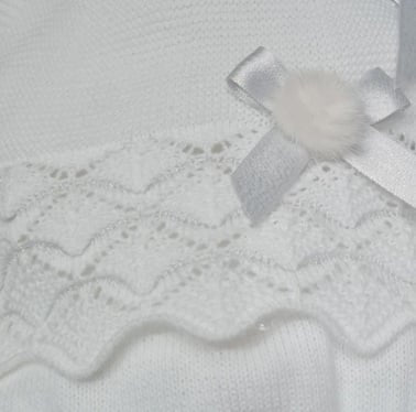 Mac ilusion Newborn Baby Girls Four Piece Fine Knitted Outfit White & Silver 7421