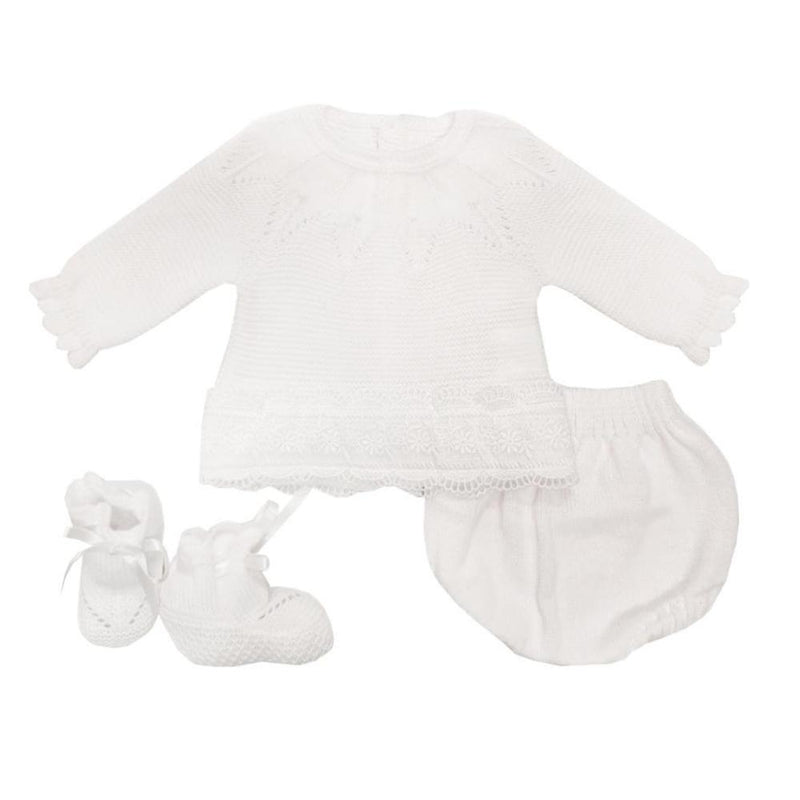 Mac Ilusion Baby Newborn  Four Piece Outfit 7422 White/Blanco