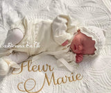 Mac Ilusion 4 Piece Baby Girl Newborn Ivory Fine Knitted  Outfit 7629X