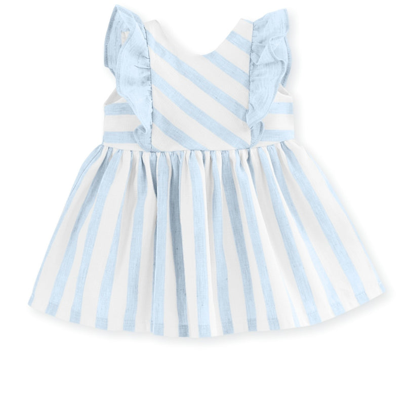 Mac ilusion white and blue summer dress with ruffles 7758
