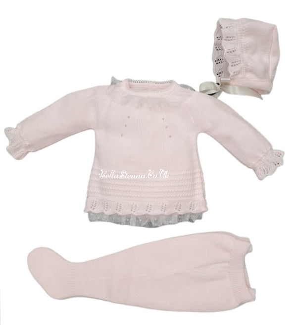 Mac ilusion Newborn Baby 3 Piece Set - 7814 Pink