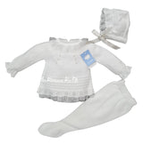 Mac ilusion Newborn Baby 3 Piece Set - 7814 White