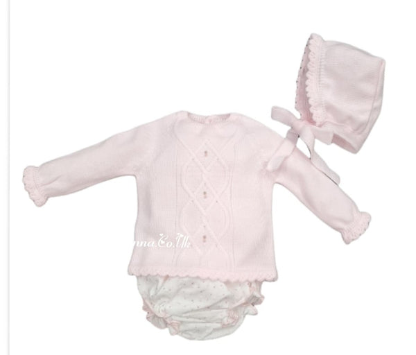 Mac ilusion baby/Newborn Three Piece Outfit For Baby Girl 7828 Pink