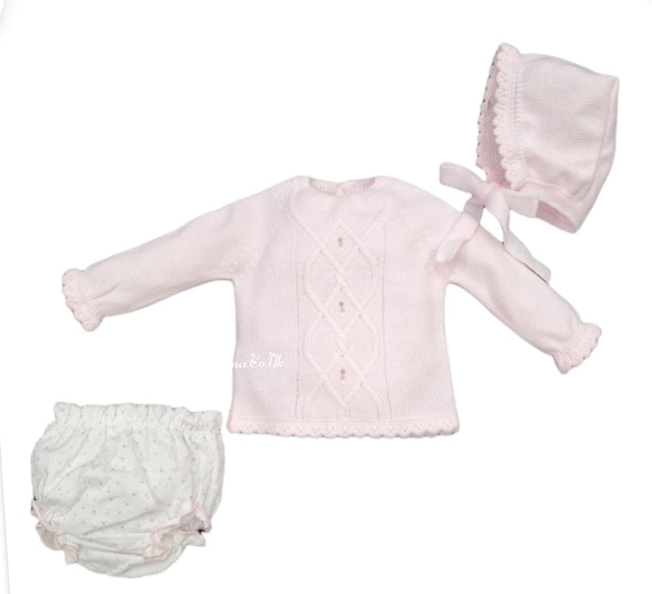 Mac ilusion baby/Newborn Three Piece Outfit For Baby Girl 7828 Pink