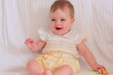 Pretty Originals Lemon & White Girls Smocked Outfit - MT02115