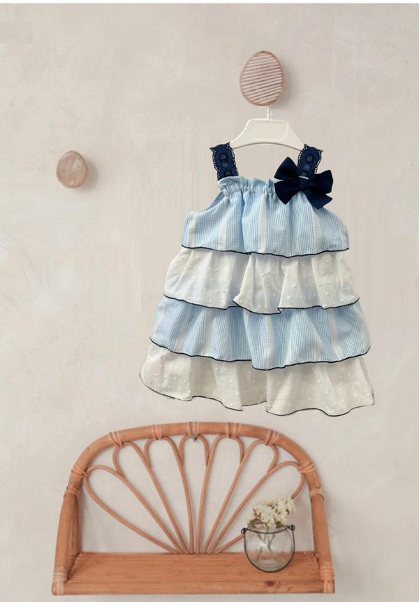 Cuka Blue, White & Navy Dress - 80170 - Summer