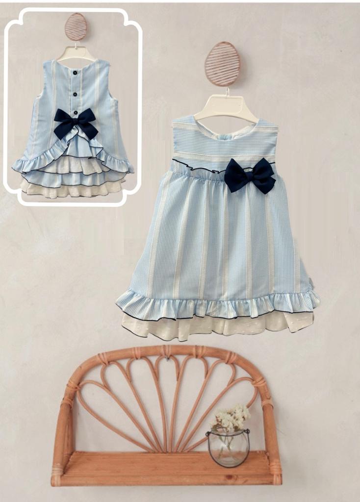 Cuka Blue, White & Navy Dress - 80171