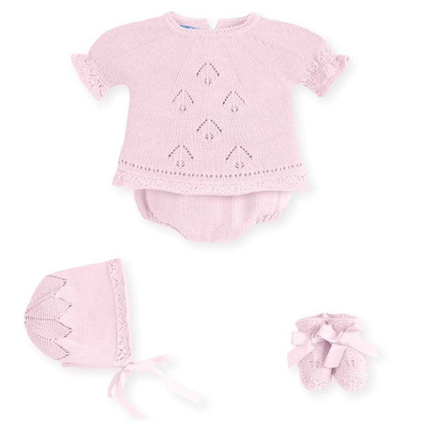 Mac Ilusion 4-Piece Pale Pink Fine Knitted Baby Girl's 8028X