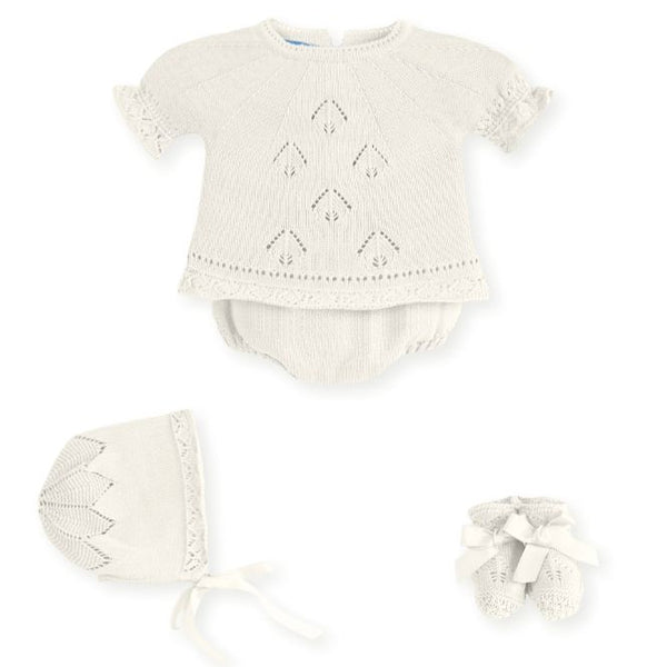 Mac Ilusion 4-Piece Fine Knitted Baby Girl's 8028X Cream