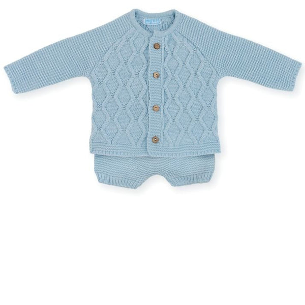 Mac ilusion Winter  Baby Boys /Reborn Two Piece Knitted Outfit 8238X Blue
