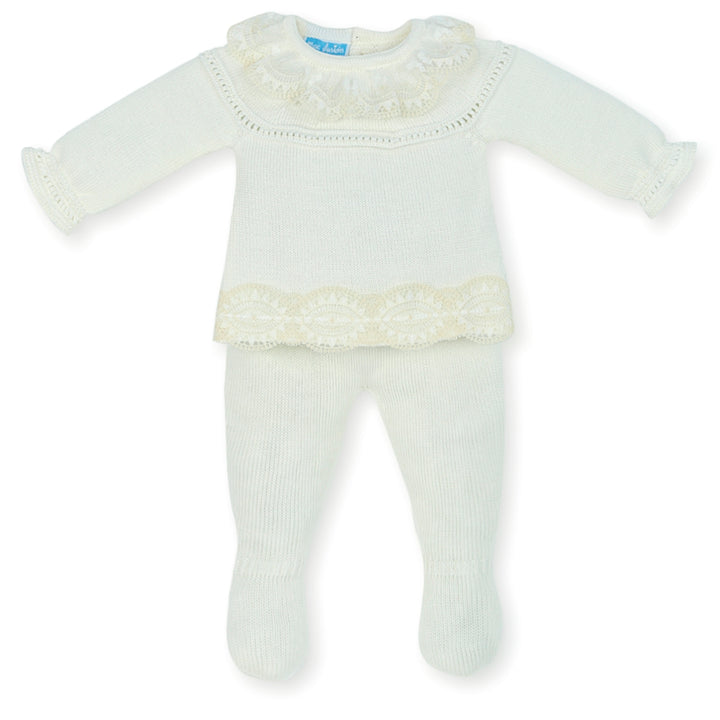 Mac Ilusion Two Piece Cream Knitted Set -8419