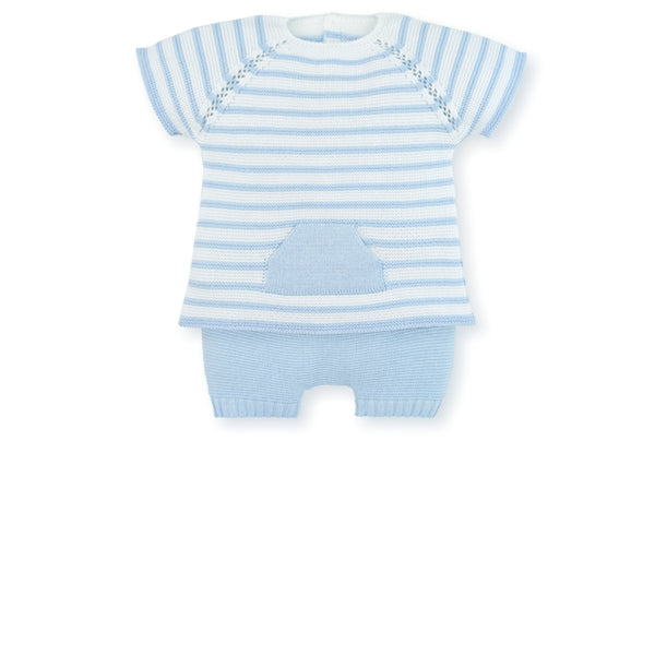 Mac Ilusion Blue & White Stripe Two Piece Outfit - 8422