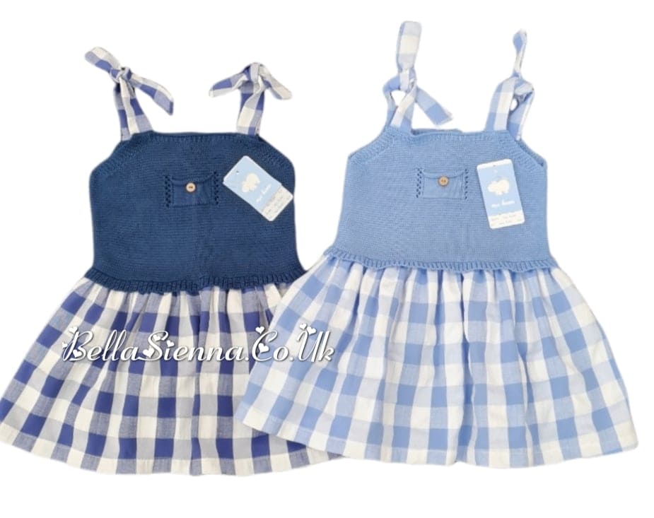 Mac ilusion Baby Girls Navy Blue Check Sun Dress