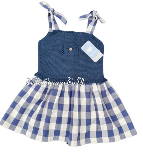 Mac ilusion Baby Girls Navy Blue Check Sun Dress