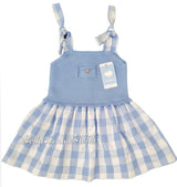 Mac ilusion Girls Blue Check Summer Sun  Dress 8533