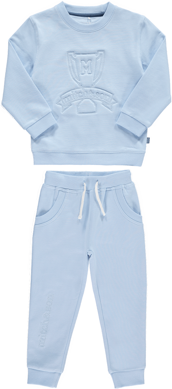Mitch & Son Normann Embossed Tracksuit Pale Blue