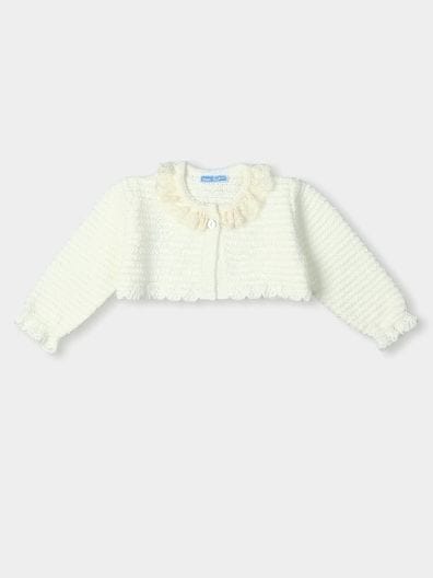 Mac ilusion Ivory Girls Cardigan With Lace - 8684