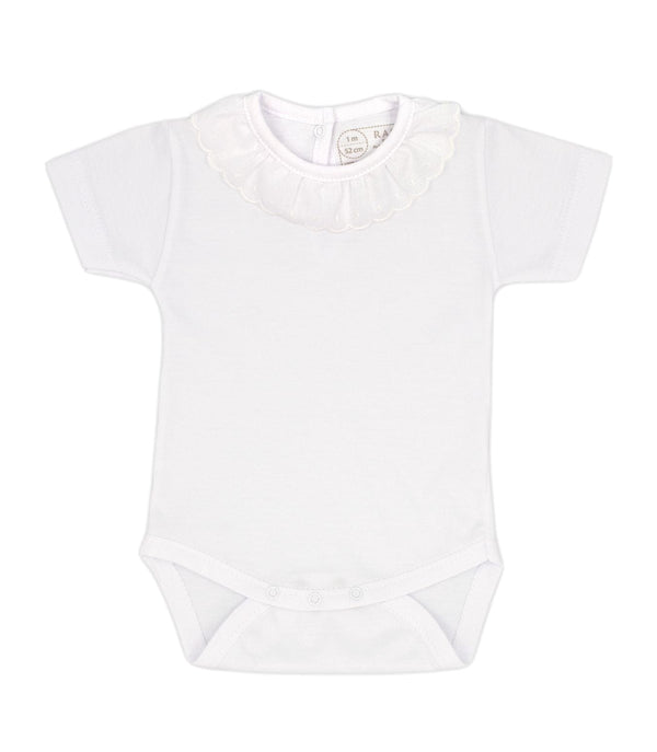 Rapife White Frilly Collared Vest Top - 877