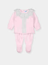 Mac ilusion Two Piece Knitted Top & Leggings Set With Lace Detail- 8816 - Rosa Pink