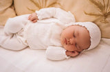 Mac ilusion Two Piece Knitted Top & Leggings Set With Lace Detail- 8816 - Ivory