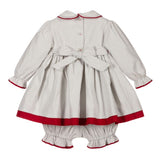 Pretty Originals Grey & Red Dress, bloomers & headband  - BD02075