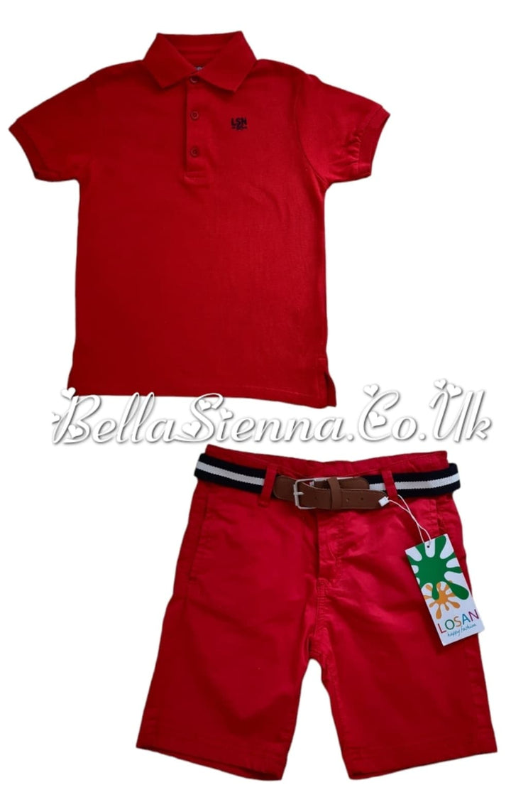 Losan Red Smart Boys Short Set