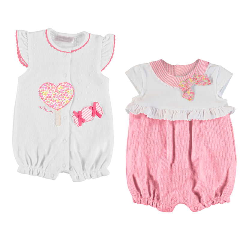 Mayoral Baby Girl Short romper/Shortie set with bows