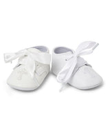 Sevva Ivory Christening/Baptism Soft Sole Pram Shoes With Cross - 912