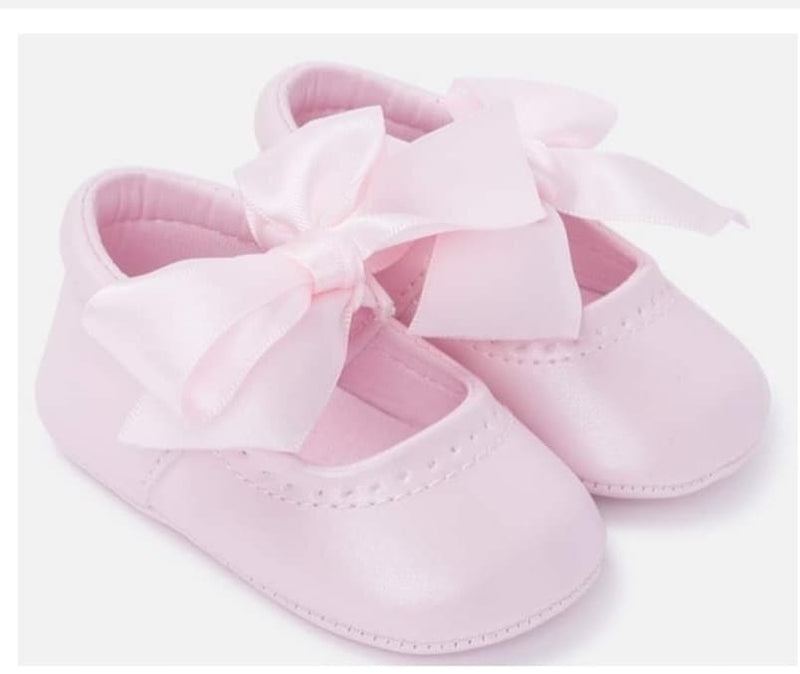 Mayoral Baby/Reborn Pink Patent Pram Bow Shoes