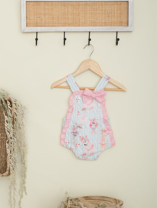 Cuka Cute Ruffle Bow Romper For Baby Girls - 88644