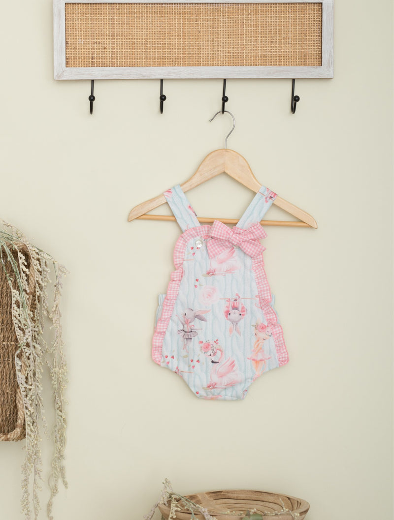 Cuka Cute Ruffle Bow Romper For Baby Girls - 88644