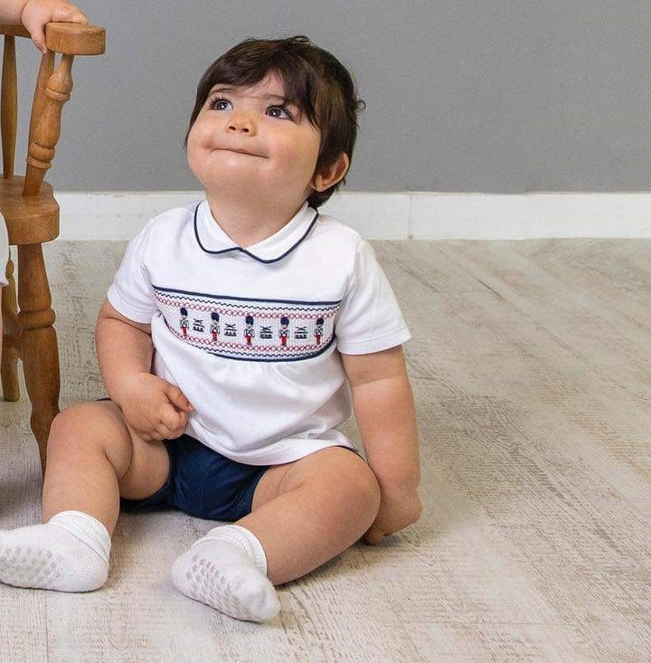 BLUES BABY BABY BOY NAVY BLUE & WHITE SOLDIER SHORT  BB0011
