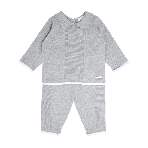 Blues Baby Grey Knitted Two Piece Outfit - Tracksuit - BB0087