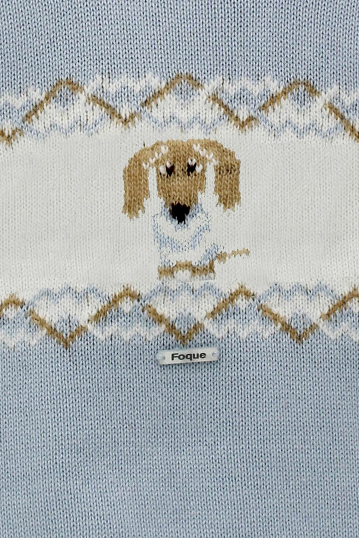 Foque Dachshund Blue Jumper & Jam Pants Set Sausage Dog - 2224514