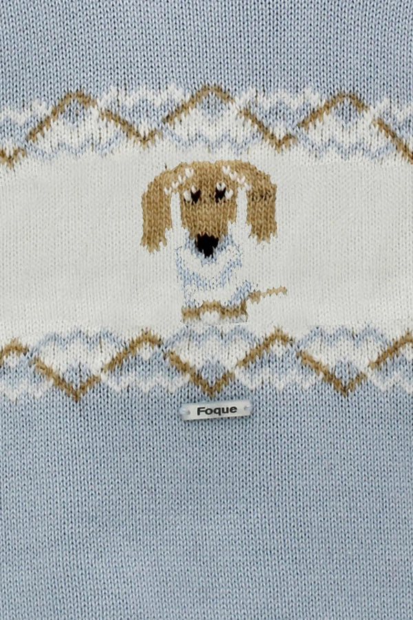 Foque Dachshund Blue Jumper & Jam Pants Set Sausage Dog - 2224514