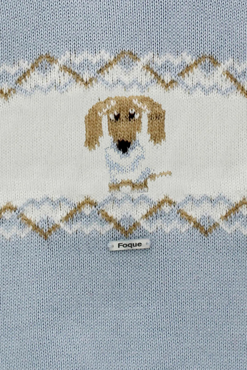 Foque Dachshund Blue Jumper & Jam Pants Set Sausage Dog - 2224514
