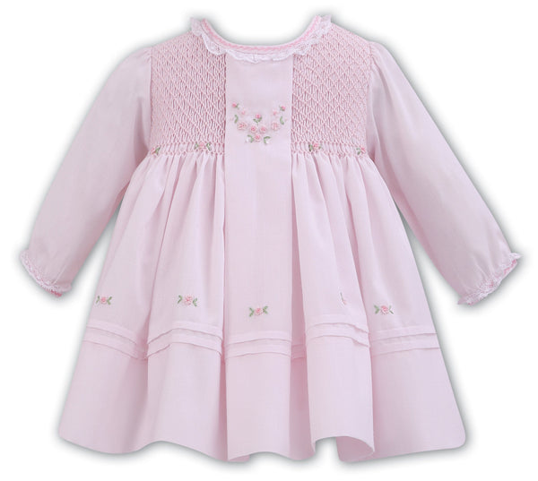 Sarah Louise Pink Smocked Long Sleeved Dress - Heritage Collection - C7002