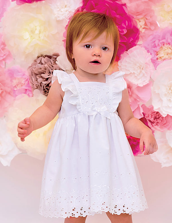 Dani by Sarah Louise Pale Pink Broderie Dress D09596