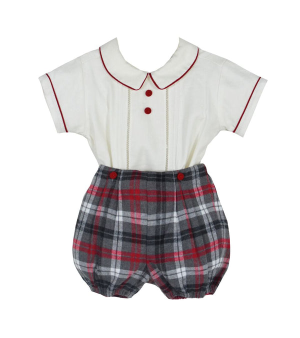 Pretty Originals Boys Red & Grey Tartan Outfit - Christmas - DL61750