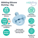 Nibbling Silicone Soother - Sky Blue - Dummy - Size 1
