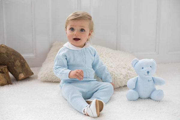 Emile et Rose Baby Blue Knitted 3 Piece Set - Noah - 6413