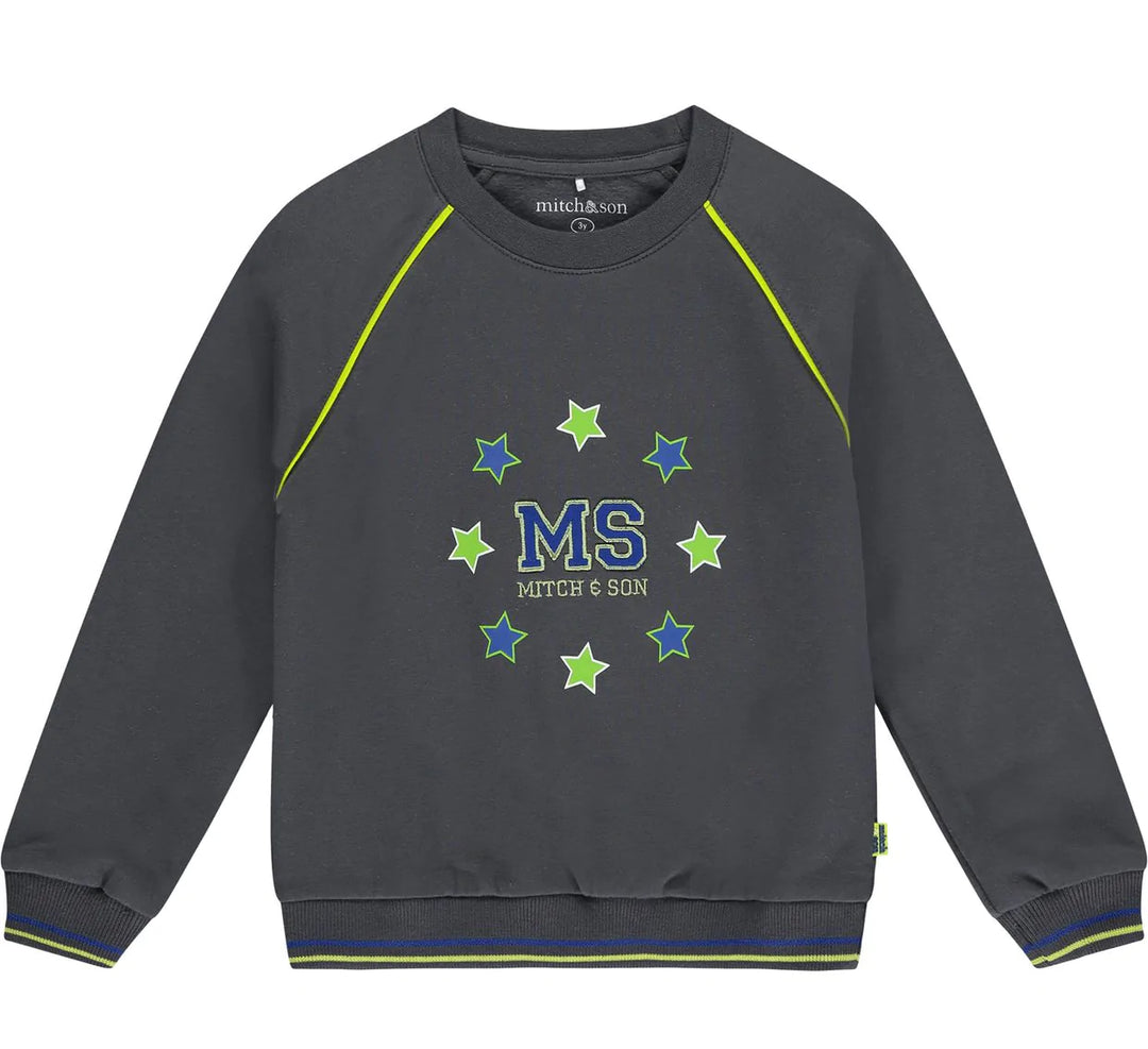 Mitch & Son "Gray" Crewneck Tracksuit With Contrast Piping - MS22605