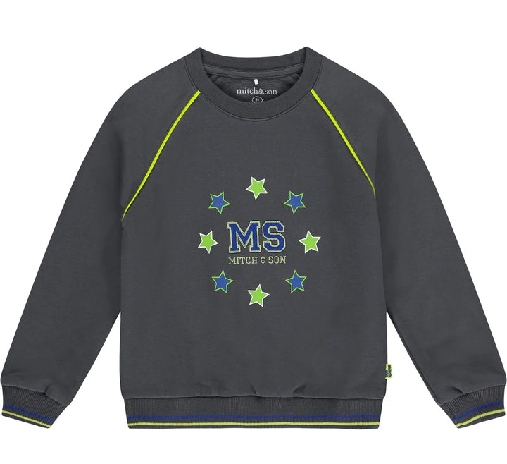 Mitch & Son "Gray" Crewneck Tracksuit With Contrast Piping - MS22605