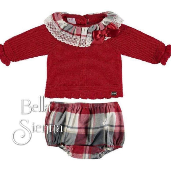 Juliana Baby Girls Red Two Piece Outfit/Jam Pant Set J361