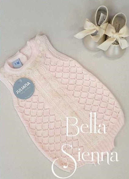 Juliana Fine Knitted Romper For Baby Girls J564
