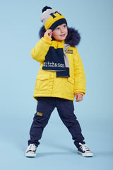 Mitch & Son Navy & Yellow Hat & Scarf Set - MS1039